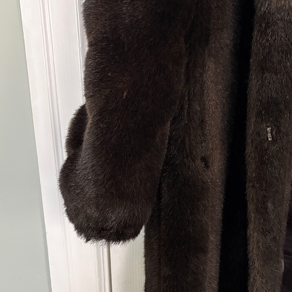 Olympia made is USA Classic Long Faux Fur Coat - Black - Picture 6 of 7